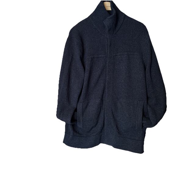 Banana Republic Navy Button Down Collared Sweater Cardigan Men's Size L Preppy - Picture 9 of 9